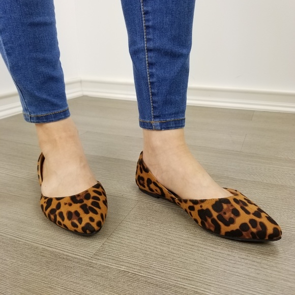 Leopard Print Vegan Suede Slip On Flats - Picture 15 of 16